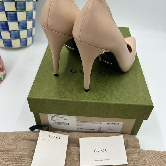 Women's Gucci GG Leather pumps size 39.5 made in Italy - Picture 8 of 11